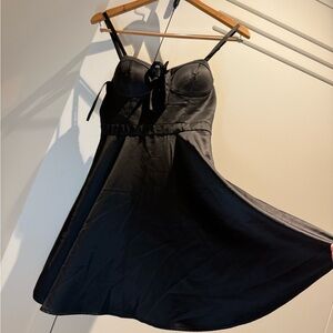 Elegant Satin Black Dress small